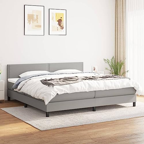 Baziroo Boxspringbett mit Matratze Stoff Schlafzimmerbett Boxbett Taschenfederkernmatratze Double Bed Schlafzimmermöbel Box Spring Bed Upholstered Bed Bedroom Furniture Hellgrau 160x200cm Baziroo Boxspringbett mit Matratze Stoff Schlafzimmerbett Boxbett Taschenfederkernmatratze Double Bed Schlafzimmermöbel Box Spring Bed Upholstered Bed Bedroom Furniture Hellgrau 160x200cm von Baziroo