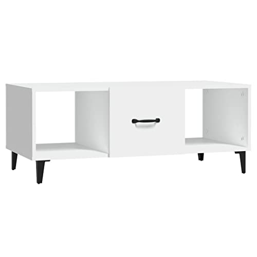 Baziroo Couchtisch aus Holz Sofatisch Beistelltisch Akzenttisch Wohnzimmertisch Kleiner Tisch Geeignet für Innen- und Außeneinsatz Modernes und Stilvolles Design Weiß 102x50x40 cm Baziroo Couchtisch aus Holz Sofatisch Beistelltisch Akzenttisch Wohnzimmertisch Kleiner Tisch Geeignet für Innen- und Außeneinsatz Modernes und Stilvolles Design Weiß 102x50x40 cm von Baziroo