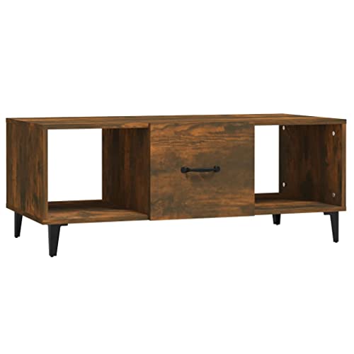 Baziroo Couchtisch aus Holz Sofatisch Beistelltisch Wohnzimmertisch Modernen Kleiner Tisch Geeignet für Innen- und Außeneinsatz Modernes und Stilvolles Design Räuchereiche 102x50x40 cm Baziroo Couchtisch aus Holz Sofatisch Beistelltisch Wohnzimmertisch Modernen Kleiner Tisch Geeignet für Innen- und Außeneinsatz Modernes und Stilvolles Design Räuchereiche 102x50x40 cm von Baziroo