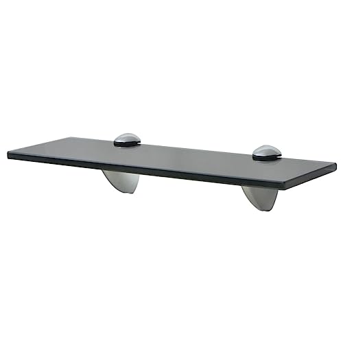 Baziroo Schweberegal Glasregal Ausstellungsregal Küchenregal Glasregalboden Hängeregale Innendekoration Möbel für Wohnzimmer Schlafzimmer oder Bad Platzsparendes Design Schwarz 30x10x0.8 cm von Baziroo