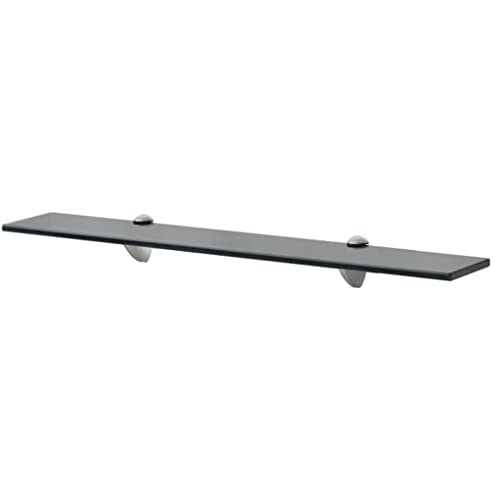 Baziroo Schweberegal Glasregal Ausstellungsregal Küchenregal Glasregalboden Hängeregale Innendekoration Möbel für Wohnzimmer Schlafzimmer oder Bad Platzsparendes Design Schwarz 70x10x0.8 cm von Baziroo