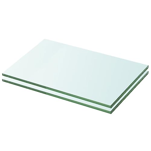 Baziroo Schweberegal Glasregal Regalboden aus Transparentem Glas Glasregalboden 2 STK. Hängeregale Innendekoration Möbel für Wohnzimmer Schlafzimmer oder Bad Mattiertes 20x25x0,8 cm von Baziroo