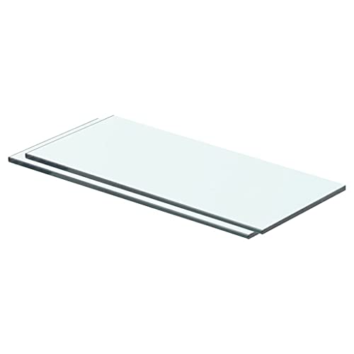 Baziroo Schweberegal Glasregal Regalboden aus Transparentem Glas Glasregalboden 2 STK. Hängeregale Innendekoration Möbel für Wohnzimmer Schlafzimmer oder Bad Mattiertes 40x12x0,8 cm von Baziroo