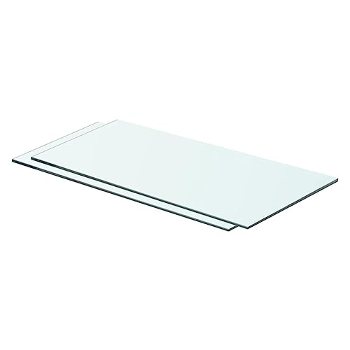 Baziroo Schweberegal Glasregal Regalboden aus Transparentem Glas Glasregalboden 2 STK. Hängeregale Innendekoration Möbel für Wohnzimmer Schlafzimmer oder Bad Mattiertes 60x25x0,8 cm von Baziroo