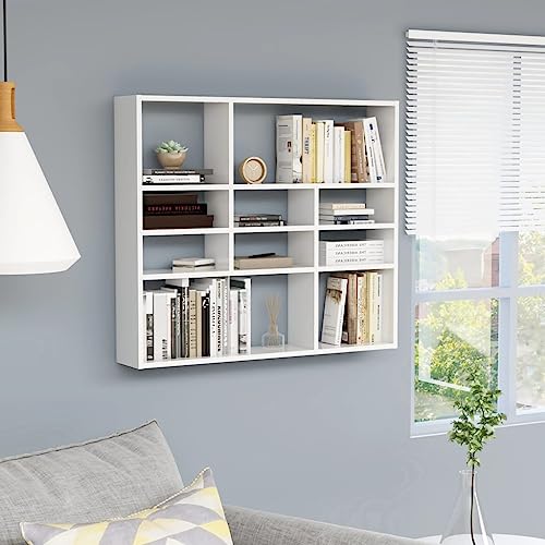 Baziroo Wandregal Hochglanz-Weiß Schweberegal für Bücher Bücherregal Hängeregal mit 10 offene Fächer Regale für Die Wand Wandregale Wohnzimmer Regal Wand 90x16x78 cm Baziroo Wandregal Hochglanz-Weiß Schweberegal für Bücher Bücherregal Hängeregal mit 10 offene Fächer Regale für Die Wand Wandregale Wohnzimmer Regal Wand 90x16x78 cm von Baziroo