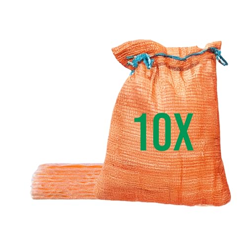 Bazko 10 Stück Raschelsäcke 35x50 cm 5 kg | orange | Netzsäcke mit Zugband | Kartoffelsack Zwiebelsäcke, Netzsack Brennholz Kaminholzsäcke Bazko 10 Stück Raschelsäcke 35x50 cm 5 kg | orange | Netzsäcke mit Zugband | Kartoffelsack Zwiebelsäcke, Netzsack Brennholz Kaminholzsäcke von Bazko