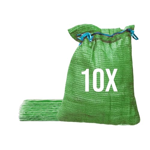 Bazko 10 Stück Raschelsäcke 50x80 cm 30 kg | grün | Netzsäcke mit Zugband | Kartoffelsack Zwiebelsäcke, Netzsack Brennholz Kaminholzsäcke Bazko 10 Stück Raschelsäcke 50x80 cm 30 kg | grün | Netzsäcke mit Zugband | Kartoffelsack Zwiebelsäcke, Netzsack Brennholz Kaminholzsäcke von Bazko