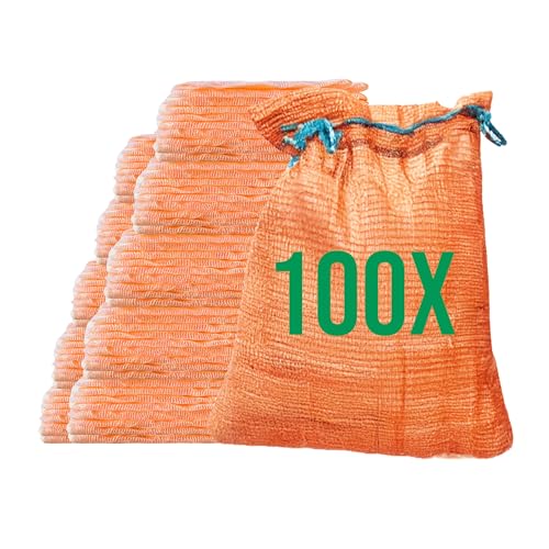 Bazko 100 Stück Raschelsäcke 50x80 cm 30 kg | orange | Netzsäcke mit Zugband | Kartoffelsack Zwiebelsäcke, Netzsack Brennholz Kaminholzsäcke Bazko 100 Stück Raschelsäcke 50x80 cm 30 kg | orange | Netzsäcke mit Zugband | Kartoffelsack Zwiebelsäcke, Netzsack Brennholz Kaminholzsäcke von Bazko