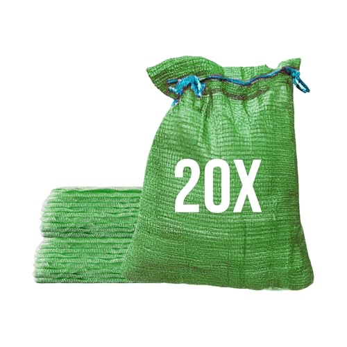 Bazko 20 Stück Raschelsäcke 50x80 cm 30 kg | grün | Netzsäcke mit Zugband | Kartoffelsack Zwiebelsäcke, Netzsack Brennholz Kaminholzsäcke Bazko 20 Stück Raschelsäcke 50x80 cm 30 kg | grün | Netzsäcke mit Zugband | Kartoffelsack Zwiebelsäcke, Netzsack Brennholz Kaminholzsäcke von Bazko