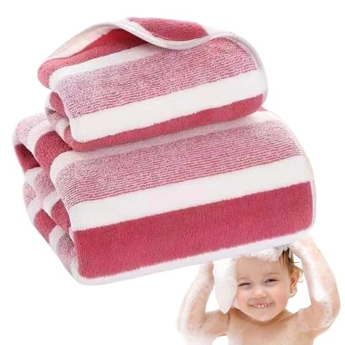 Badetuch-Set – Badetuch-Set | Handtuch für Erwachsene | gestreiftes Handtuch-Set, sehr saugfähig, Badetuch, Gesichtswäsche, Badzubehör für Ba von Bbbabeslk