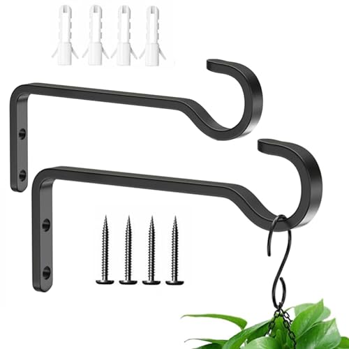 Pflanzenhaken aus Gusseisen, Wand-Pflanzenständer aus Edelstahl, 15,2 cm (6 Zoll), 2 Stück | Fensteraufhänger für Pflanzen von Bbbabeslk