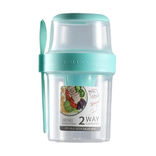 Salat-Shaker – Salatbehälter zum Mitnehmen mit Deckel und Gabel | Keep Fit Salatbecher mit Ständer für Dressing, gesunder Salatbehälter D von Bbbabeslk