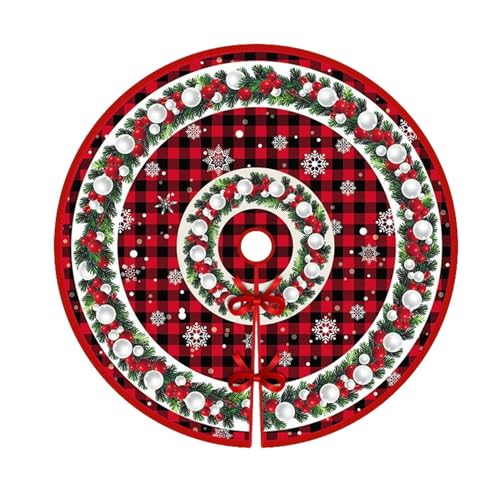 Weihnachtsbaummatte, roter Weihnachtsbaumrock, Polyester-Teppich für den Weihnachtsbaum, Weihnachtsbaum-Abdeckung, dekorativer Teppich für Weihnachtsbaum von Bbbabeslk