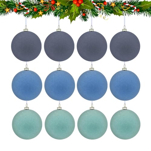 Weihnachtsschmuck aus Samt, beflockte Christbaumkugel | 12 Stück Christbaumschmuck | bruchsichere Ornamente der Samtkugel des Navibaums Weihnachtsschmuck aus Samt, beflockte Christbaumkugel | 12 Stück Christbaumschmuck | bruchsichere Ornamente der Samtkugel des Navibaums von Bbbabeslk