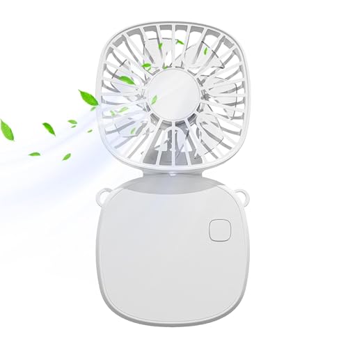 Wiederaufladbarer Handventilator, persönlicher Handventilator, wiederaufladbarer Halsventilator, tragbar, elektrischer Schreibtischventilator mit Digitalanzeige, für Sommerhaus, ca von Bbbabeslk