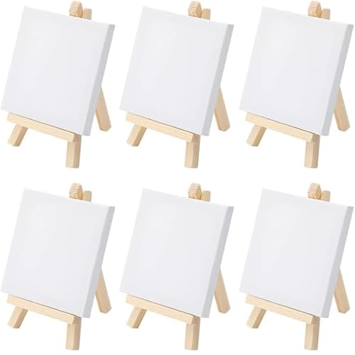 Mini Leinwand Mit Staffelei, 6 Stück Mini Leinwände Mit, FaltbareFür Malerei, Zeichnen, Tischdekoration Und Basteln, 8x15 cm Staffelei Mit 10x10 cm Leinwand Mini Leinwand Mit Staffelei, 6 Stück Mini Leinwände Mit, FaltbareFür Malerei, Zeichnen, Tischdekoration Und Basteln, 8x15 cm Staffelei Mit 10x10 cm Leinwand von BbiuRer