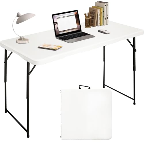 Bblife 4 verstellbare Höhen 1,2 m Klapptisch, tragbares und faltbares Design von Camping, Picknick, Ess- und Partytisch, robuster Kunststoff, perfekt für den Innen- und Außenbereich von Bblife