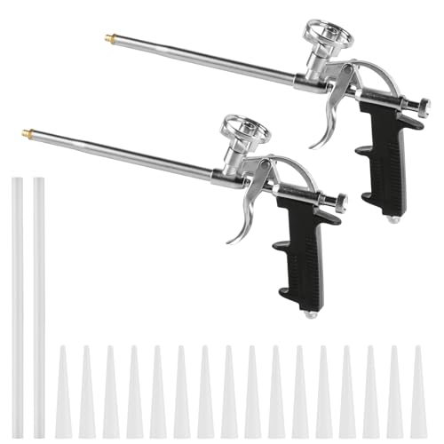 2 Stück PU Schaumpistole Bauschaumpistole, Profi Metall Bauschaum Pistole, Dosierpistole zum Abdichten, Füllen, mit 4 langen Düsen und 40 kurzen Düsen 2 Stück PU Schaumpistole Bauschaumpistole, Profi Metall Bauschaum Pistole, Dosierpistole zum Abdichten, Füllen, mit 4 langen Düsen und 40 kurzen Düsen von Bbtcxjs