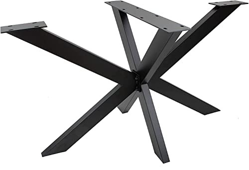Bc-elec - 407002-B TISCHGESTELL Kreuzgestell Spider aus schwarzem Stahl 150x78x71 Tischkufen Möbelgestell Tischbeine von Bc-elec