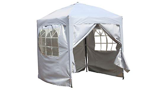 Bc-elec - 578-013 Faltbarer Gartenpavillon, Gartenpavillon, weißer Pavillon 2X2m mit 4 Seitenwänden von Bc-elec