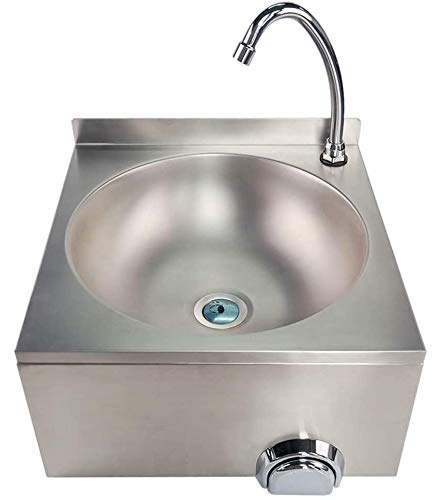 Bc-elec - ASS02 Wandmontiertes Edelstahl Handwaschbecken, Kniesteuerung, Femursteuerung Handwaschbecken von Bc-elec
