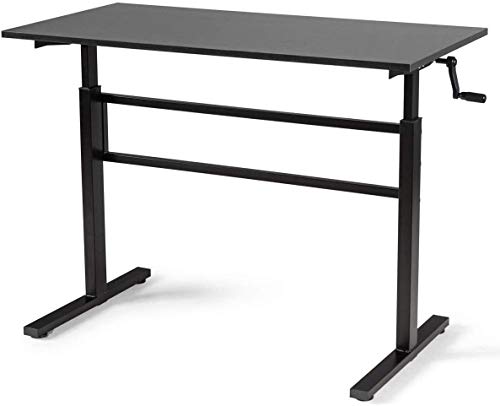 Bc-elec - BS400002 Höhenverstellbarer Schreibtisch (76-114cm) mit 120x60cm Platte, ergonomischer Schreibtisch, manuelles von Bc-elec