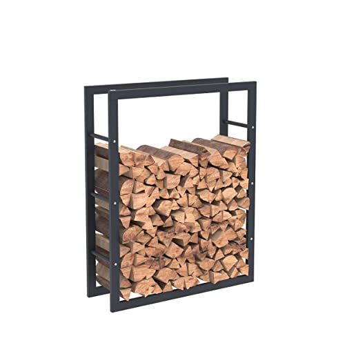 Bc-elec - HHWPF0021 Holzablage aus schwarzem Stahl 100*80*25CM, Rack für Brennholz, Kaminholzablage. von Bc-elec