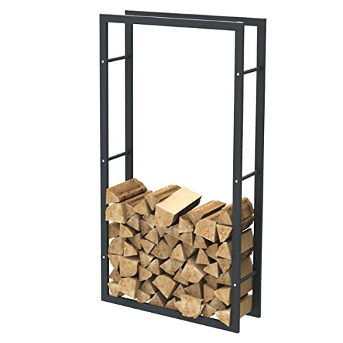 Bc-elec - HHWPF0023 Holzablage aus schwarzem Stahl 150 * 80 * 25CM, Rack für Brennholz, Kaminholzablage. von Bc-elec