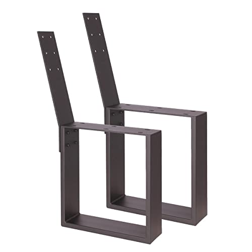 Bc-elec - HMTS-0101B 2 Bankfüße aus schwarzem Stahl mit Rückenlehne, Bankgestell mit Rückenlehne 40x81cm. von Bc-elec
