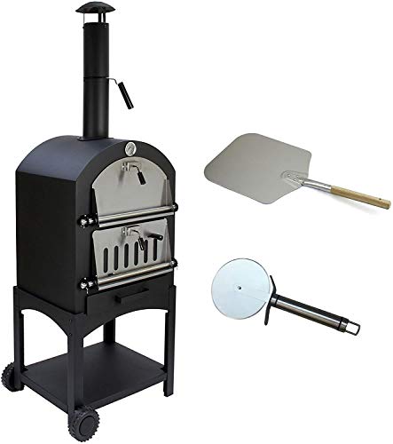 Bc-elec - HPO01 Pizza-Ofen 157x50x64cm Pizza-Ofen mit Holzkohle oder Holz, feuerfester Stein und Thermometer von Bc-elec