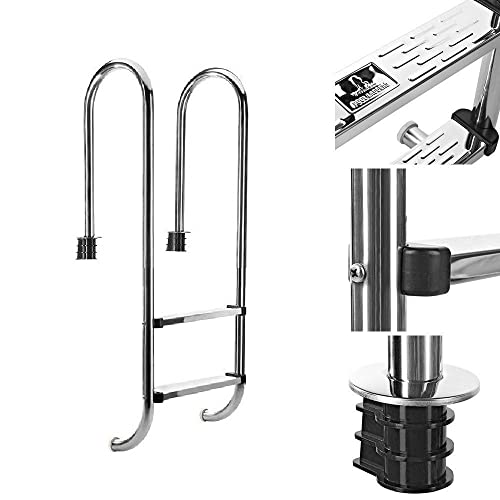 Bc-elec - PL002 Schwimmbadleiter mit 2 Sprossen aus Edelstahl 304SS, 133cm, Schwimmbadtreppe mit 2 Stufen. Bc-elec - PL002 Schwimmbadleiter mit 2 Sprossen aus Edelstahl 304SS, 133cm, Schwimmbadtreppe mit 2 Stufen. von Bc-elec