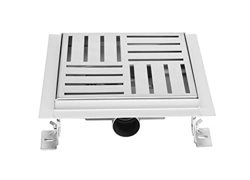 Bc-elec - Q05-15 Duschrinne aus Edelstahl, quadratisch, 15cm, Duschabfluss, höhenverstellbar 63-83mm von Bc-elec