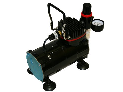 Bc-elec - TC-802 Mini Kompressor Airbrush Modell AS18-2 Version Glossy Black von Bc-elec