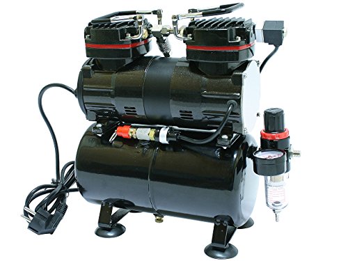 Bc-elec TC-90T Kompressor Airbrush Doppelzylinder 190W 0-4bar Modell AS196 mit Lufttank von Bc-elec