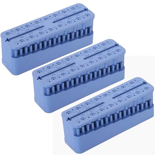 Bceer Dental Endodontic Messwerkzeuge Halter Autoklavierbarer Endo-Feilen-Block Messinstrument Lineal(Color:Dunkelblau) von Bceer