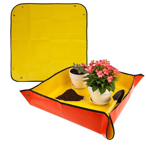 Umtopfmatte,Pflanzmatte,Pflanzunterlage,Pflanzwanne,Pflanzen Zimmerpflanzen Sukkulenten Faltbar Pflanztisch Verdicktem Wasserdichte Anzuchtplatte,Garten Zubehör,Pflanzen Zubehör,Balkon Zubehör von Bchjatk