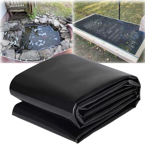 Bcojnlue Gartenteichfolie HDPE Teichfolie 1.5x2m 3x5m 5.5x7m Flexibel Heavy Duty Teichmembran Frost- Und Witterungsbeständig Teichplane Für Wasserfall Bachläufe Aquakultur(Größe:1.5x10m/5x33ft) von Bcojnlue