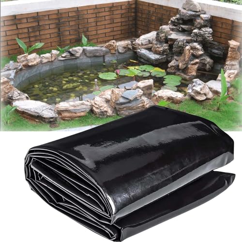Bcojnlue Pond Liner Black 0.12mm Thickness Easy Cutting HDPE Pond Lining Flexible Pond Membrane for Lotus Pond Water Garden Stream 3.5x8m 5x5m 6.5x10m(Größe:1x4.0m) von Bcojnlue