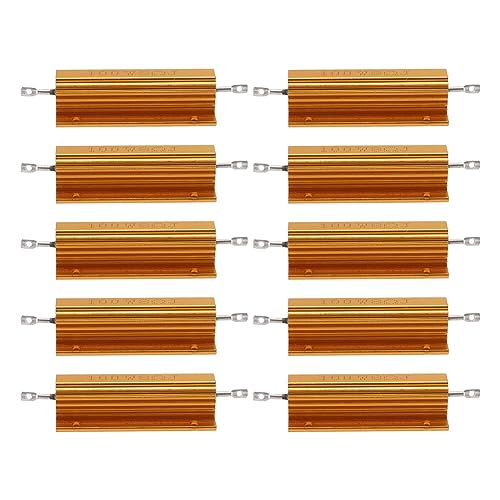 Bcowtte 10X Gold Aluminiumplattierter Leistungswiderstand Widerstand 100W, 8 Ohm 8R von Bcowtte