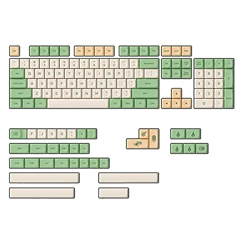 Bcowtte Etéreo Retro-Sublimationsschriften, PBT-Tastenkappe, für mechanische Tastatur, USB-Kabel, Cherry MX Switch, Tastenkappe, große Schriftart von Bcowtte