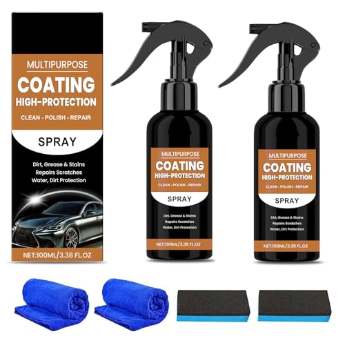 2 Stück Turbo Shine Nexa, 200ml 3 In 1 High Protection Quick Car Coating Spray, Car Scratch Remover, Nexa Turbo Shine Spray Auto, Reparatur und Schutzbeschichtung für Alle Autos von Bcuuozeeing