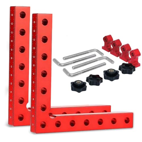 90 Grad Positionierwinkel, Winkelspanner Rechtwinklige Klemmen aus Aluminiumlegierung, Professionelle Holzbearbeitungswerkzeuge, Zimmermannswinkel für Holzbearbeitung Heimwerken Handwerk von Bcuuozeeing
