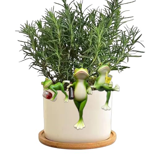 Bcuuozeeing 3 Stück Frosch Deko, Blumentopf Hänger Frösche Deko Figuren mit Weinglas, Garten Pflanzgefäß Dekor, Hängende Froschfigur, Deko Garten Frosch Figuren, für Garten, Balkon, Haus (Grün) Bcuuozeeing 3 Stück Frosch Deko, Blumentopf Hänger Frösche Deko Figuren mit Weinglas, Garten Pflanzgefäß Dekor, Hängende Froschfigur, Deko Garten Frosch Figuren, für Garten, Balkon, Haus (Grün) von Bcuuozeeing