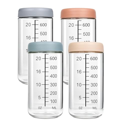 Bcuuozeeing 4 Stück Meal Prep Gläser, 750ml Borosilikatglas Einmachgläser mit Schraubdeckel, Skala & weiter Öffnung, für Overnight Oats Salat Joghurt Pudding Chutney Marmelade Bcuuozeeing 4 Stück Meal Prep Gläser, 750ml Borosilikatglas Einmachgläser mit Schraubdeckel, Skala & weiter Öffnung, für Overnight Oats Salat Joghurt Pudding Chutney Marmelade von Bcuuozeeing