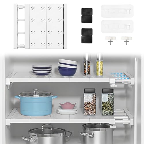 Bcuuozeeing Erweiterbares Einlegeböden Schrank, Verstellbare Schrank Regale (24cm Weit, Verstellbare Länge 30-45cm) von Bcuuozeeing