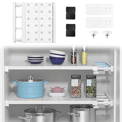 Bcuuozeeing Erweiterbares Einlegeböden Schrank, Verstellbare Schrank Regale (35cm Weit, Verstellbare Länge 30-45cm) von Bcuuozeeing