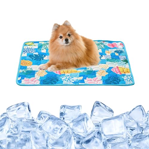 Kühlmatte Hund Katze - 70x55 cm - Kühlmatte für Hunde Katzen, Kühldecke Hund Katze, Selbstkühlende Hundematte, Selbstkühlende Matte für Haustiere, Sommer Kühlkissen für Drinnen, Draußen und Auto, L, C von Bcuuozeeing