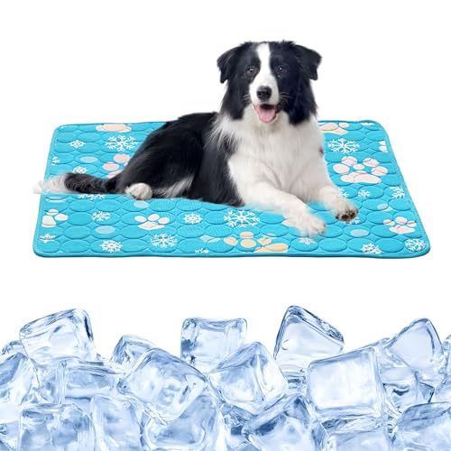 Kühlmatte Hund Katze - 100x70 cm - Kühlmatte für Hunde Katzen, Kühldecke Hund Katze, Selbstkühlende Hundematte, Selbstkühlende Matte für Haustiere, Sommer Kühlkissen für Drinnen, Draußen, Auto, A, XL von Bcuuozeeing