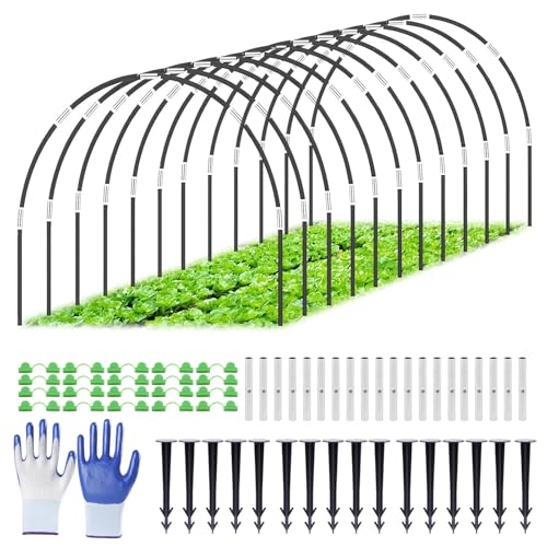 Bcuuozeeing Pflanztunnel Bögen, 30Pcs Tunnelbögen Hochbeet, Folientunnel für Hochbeet, Pflanztunnel für Hochbeet, Gewächshausreifen für Hochbeet, DIY Gewächshausreifen Frühbeet Tunnel von Bcuuozeeing