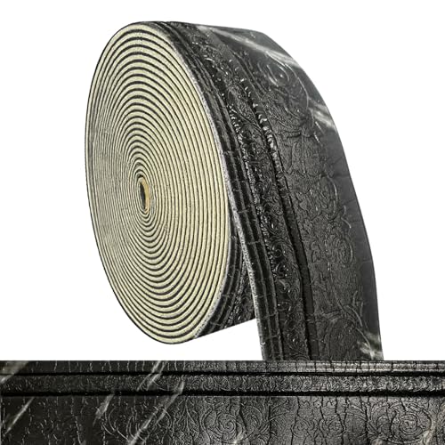 Bordüre Selbstklebend -10m x 10cm x 5mm- 3D Stuckleisten Wand, Zierleisten Selbstklebend, Wasserdicht Wandbordüre, Leisten Selbstklebende, Roll Border Trims für Ecken Linien Decken Dekoration, Schwarz Bordüre Selbstklebend -10m x 10cm x 5mm- 3D Stuckleisten Wand, Zierleisten Selbstklebend, Wasserdicht Wandbordüre, Leisten Selbstklebende, Roll Border Trims für Ecken Linien Decken Dekoration, Schwarz von Bcuuozeeing